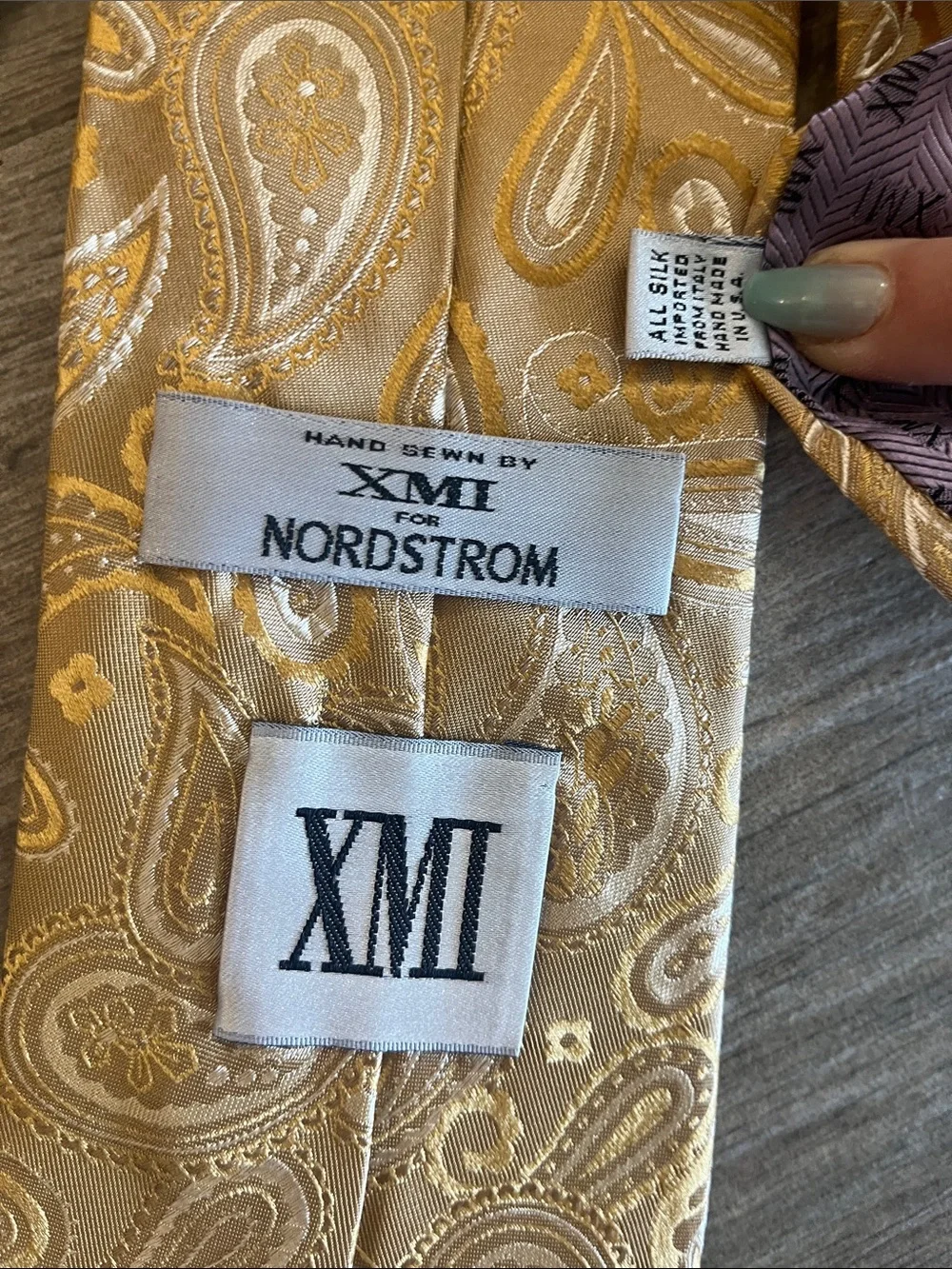 Mi Gold Paisley Silk Necktie for Nordstrom